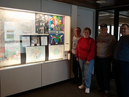 Fridley Lions display Fridley Middle School Peace Posters at the Mississippi Library during January 2012